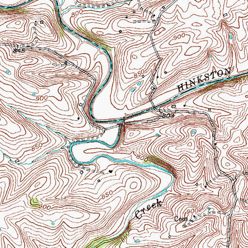 Topographic Map of Boone Creek, KY