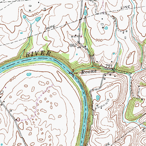 Topographic Map of Boone Creek, KY