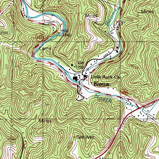 Topographic Map of Boone Fork, KY
