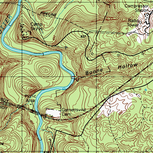 Topographic Map of Boone Hollow, KY