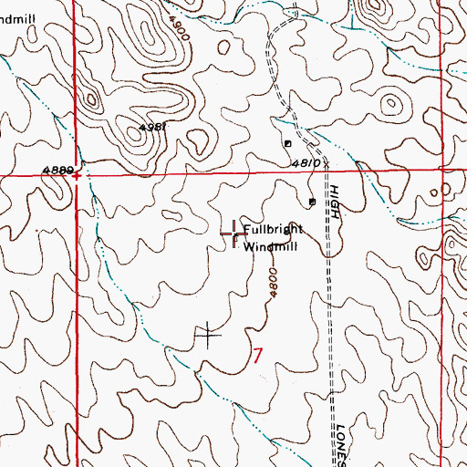 Topographic Map of Fullbright Windmill, AZ