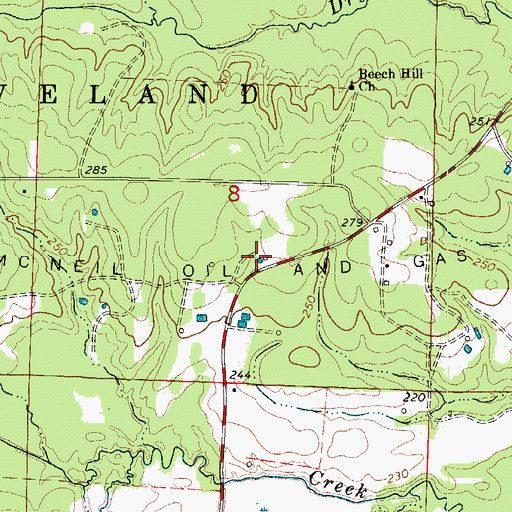 Topographic Map of East McNeil Oil and Gas Field, AR