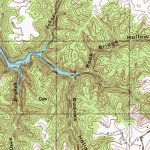 Topographic Map of Boones Hollow, KY