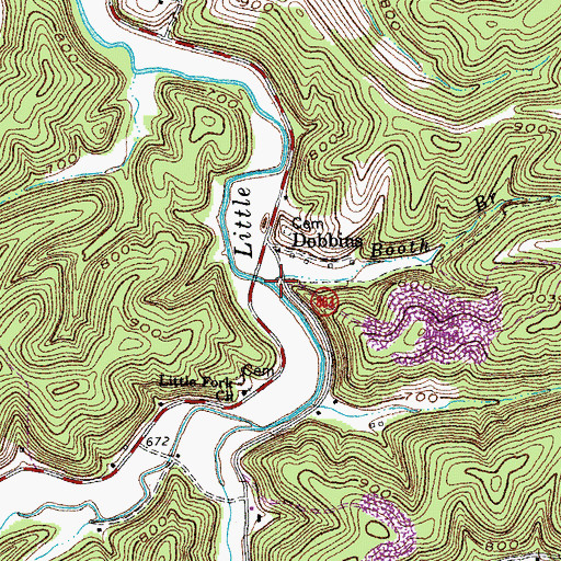 Topographic Map of Booth Branch, KY