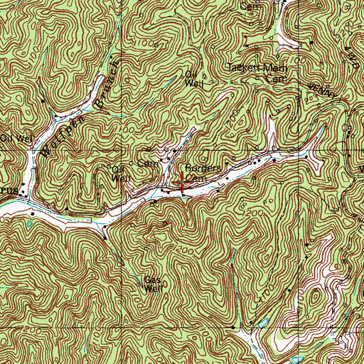 Topographic Map of Borders Cemetery, KY