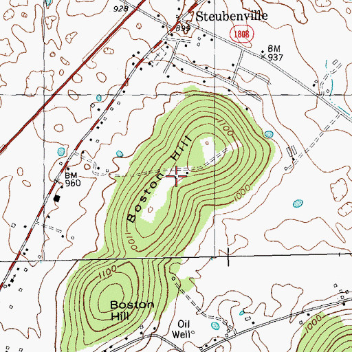 Topographic Map of Boston Hill, KY