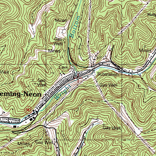 Topographic Map of Bottom Fork, KY