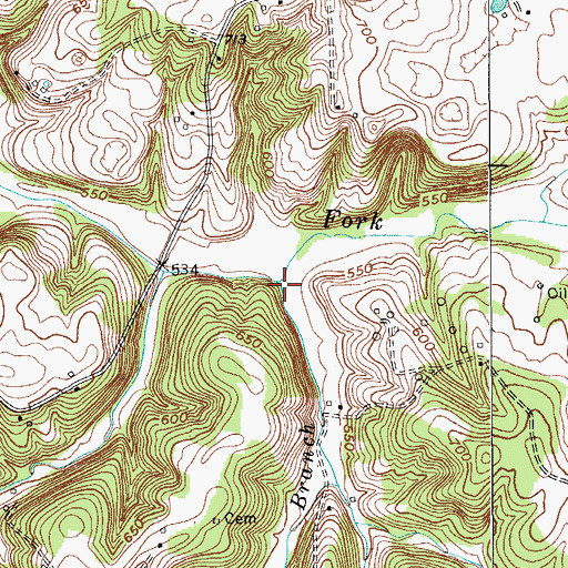 Topographic Map of Boucher Branch, KY