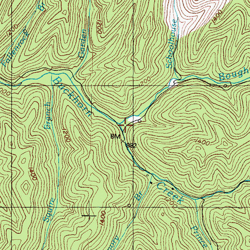 Topographic Map of Boughcamp Branch, KY