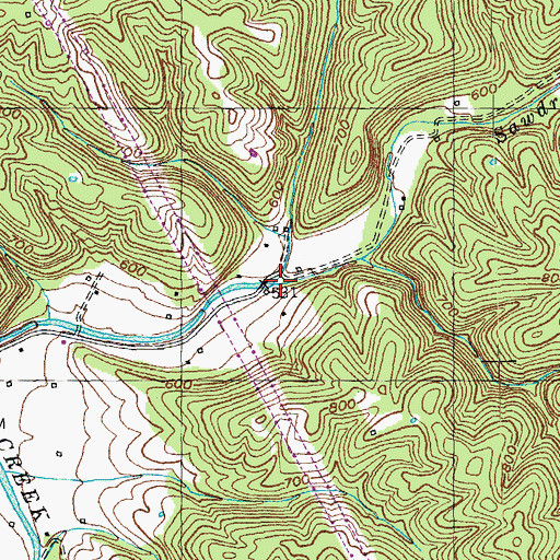 Topographic Map of Bowen Branch, KY