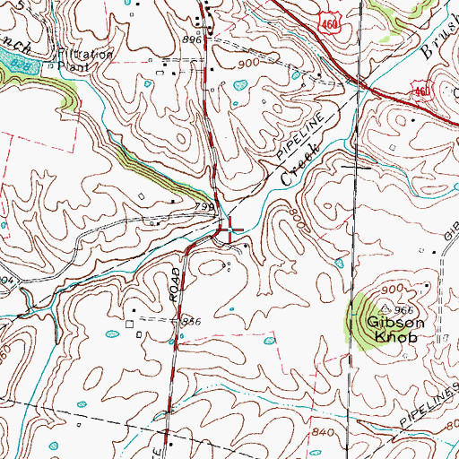 Topographic Map of Bowles Branch, KY