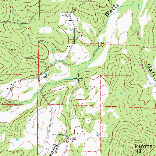 Topographic Map of East Prong Wells Creek, AR