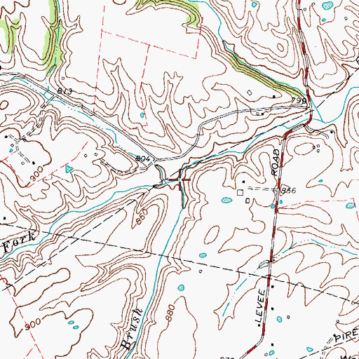 Topographic Map of Bowling Fork, KY