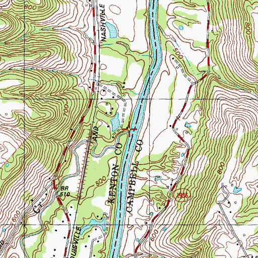 Topographic Map of Bowman Creek, KY