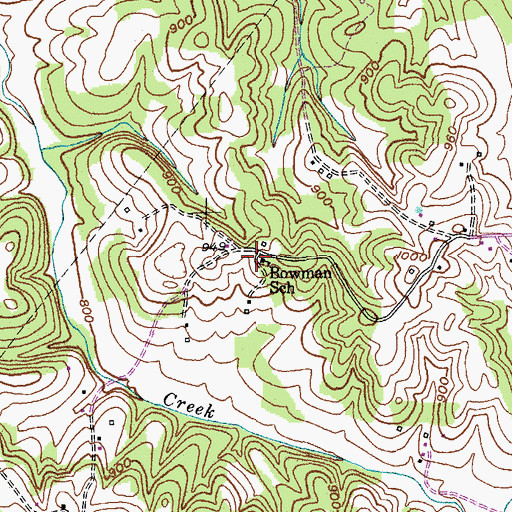 Topographic Map of Bowman School, KY