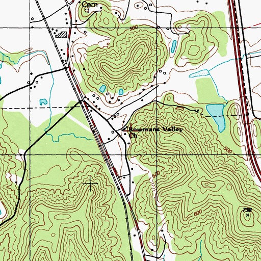 Topographic Map of Bowmans Valley Church, KY