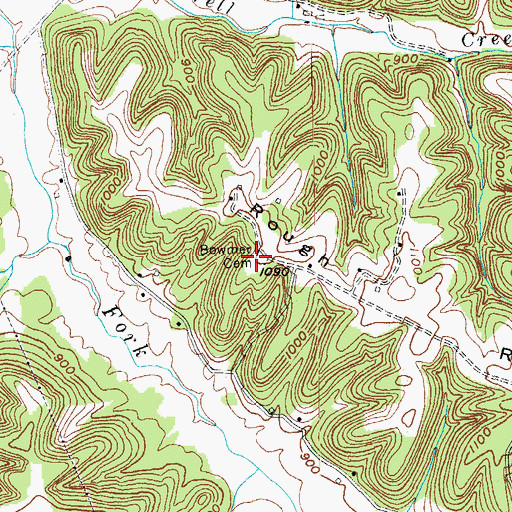 Topographic Map of Bowmer Cemetery, KY