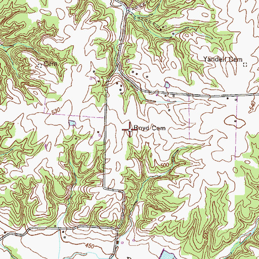 Topographic Map of Boyd Cemetery, KY