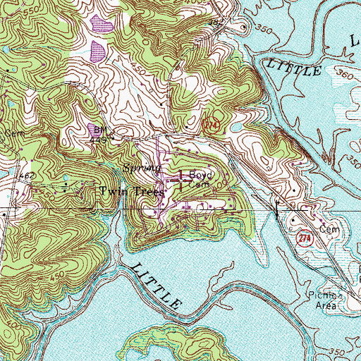 Topographic Map of Boyd Cemetery, KY