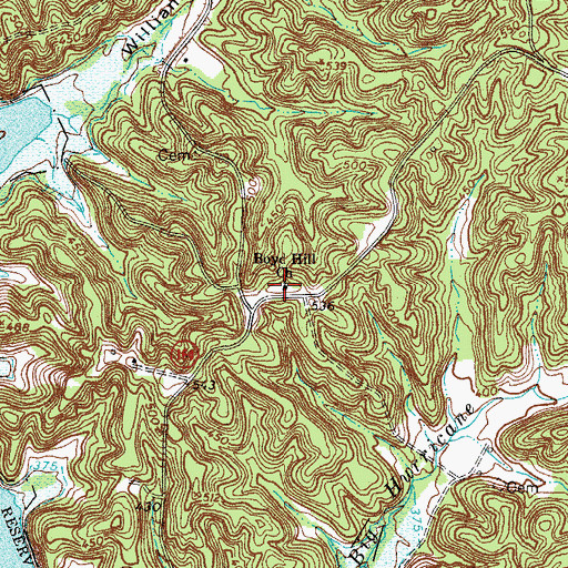 Topographic Map of Boyd Hill Church, KY