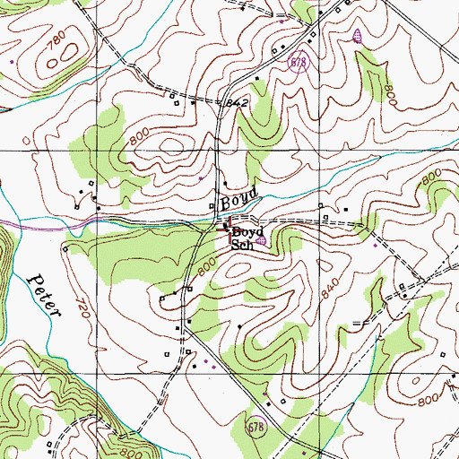 Topographic Map of Boyd School, KY