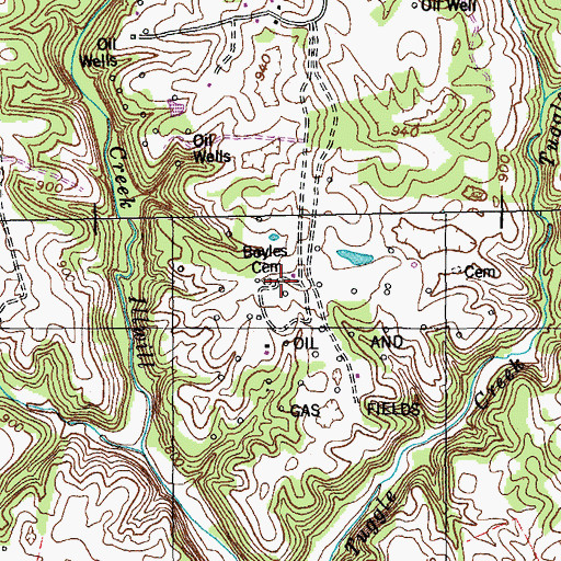 Topographic Map of Boyles Cemetery, KY
