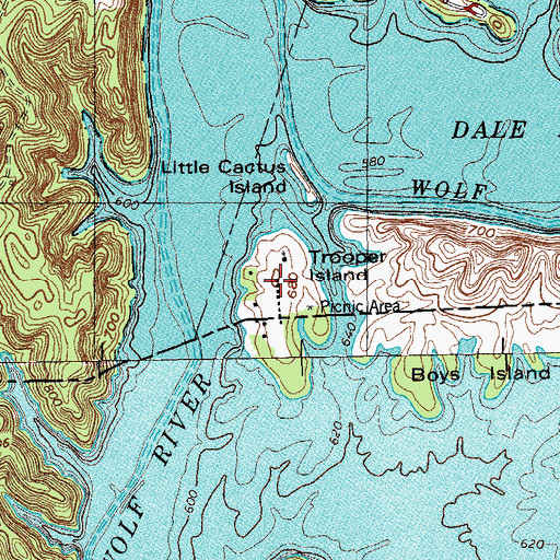 Topographic Map of Trooper Island, KY