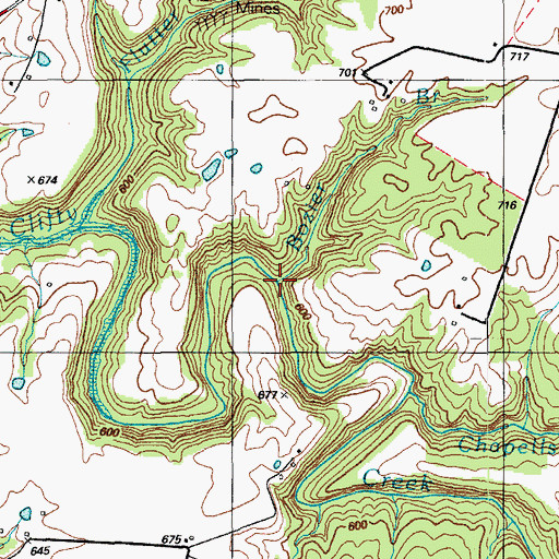 Topographic Map of Bozier Branch, KY