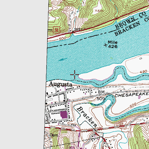 Topographic Map of Bracken Creek, KY