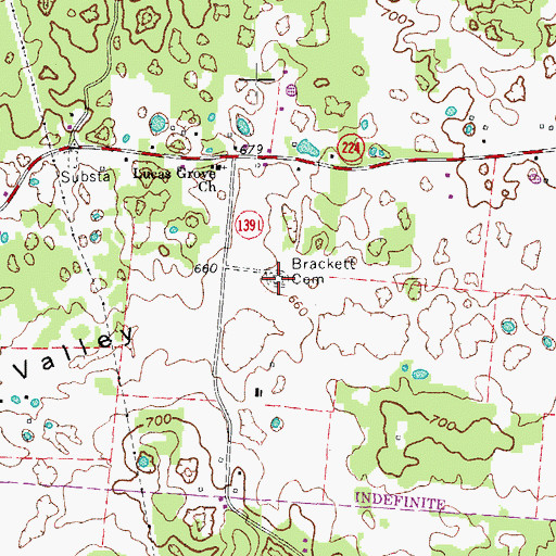 Topographic Map of Brackett Cemetery, KY