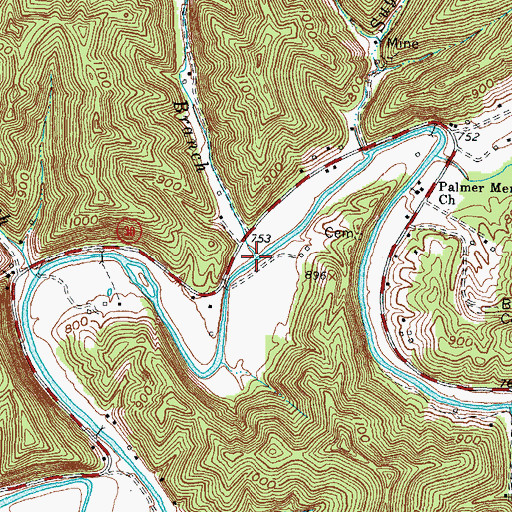 Topographic Map of Bradburn Branch, KY