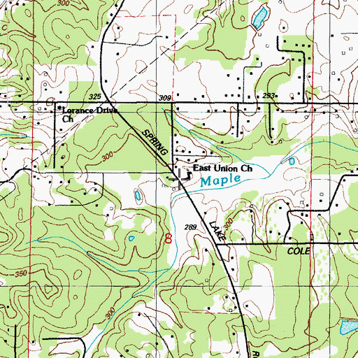 Topographic Map of East Union Church, AR