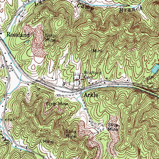 Topographic Map of Brafford Cemetery, KY