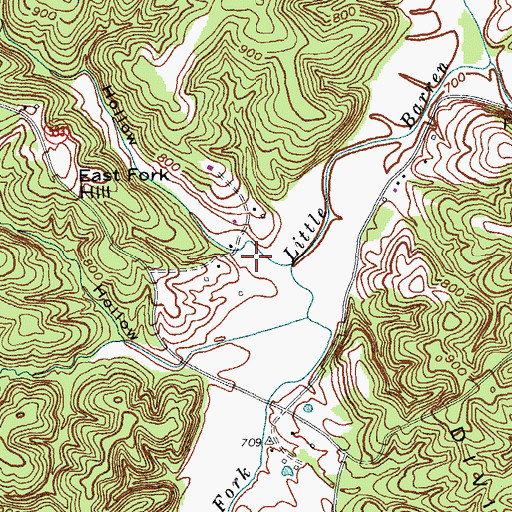 Topographic Map of Bragg Hollow, KY