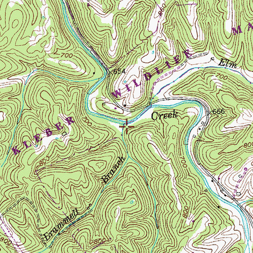 Topographic Map of Brammell Branch, KY