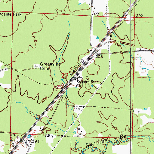Topographic Map of Eastern Star Church, AR
