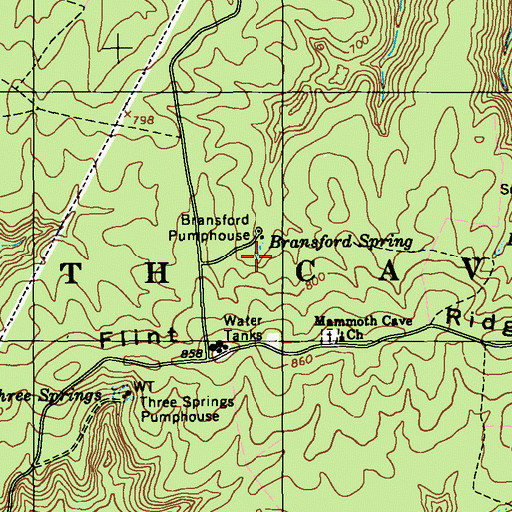 Topographic Map of Bransford Spring, KY