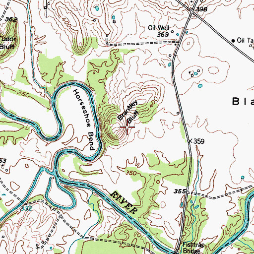 Topographic Map of Brantley Bluff, KY