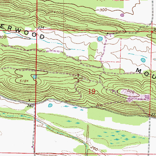 Topographic Map of Easterwood Mountain, AR