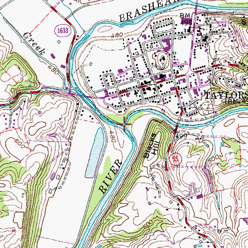 Topographic Map of Brashears Creek, KY