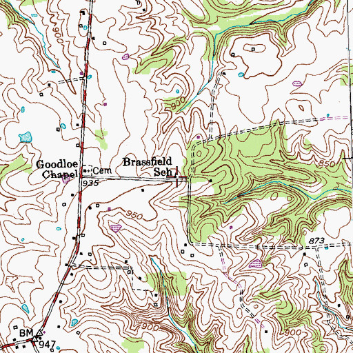 Topographic Map of Brassfield School, KY