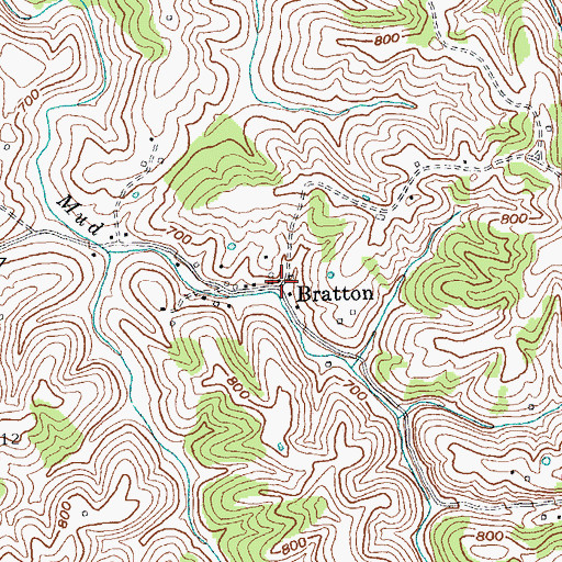 Topographic Map of Bratton, KY