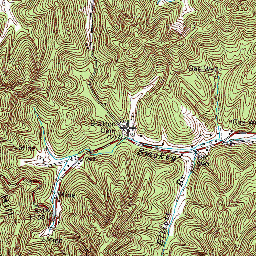 Topographic Map of Bratton Cemetery, KY