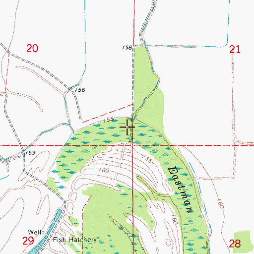 Topographic Map of Eastman Brake, AR