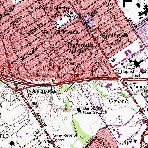 Topographic Map of Breckinridge Cemetery, KY