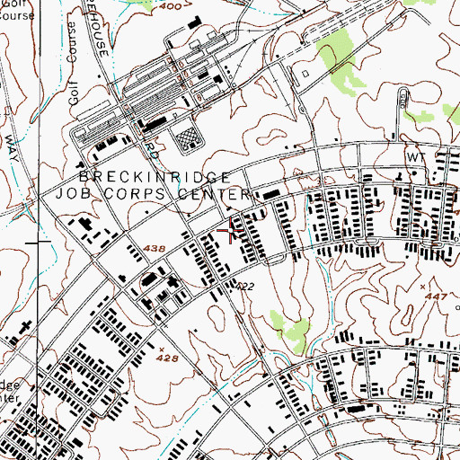 Topographic Map of Breckinridge Job Corps Center, KY