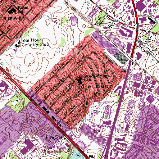 Topographic Map of Breckinridge Elementary School, KY