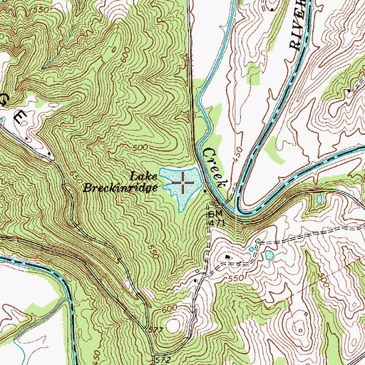 Topographic Map of Lake Breckinridge, KY