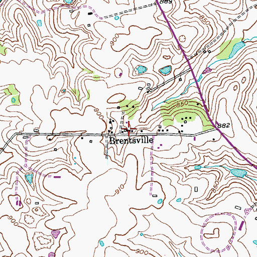 Topographic Map of Brentsville, KY