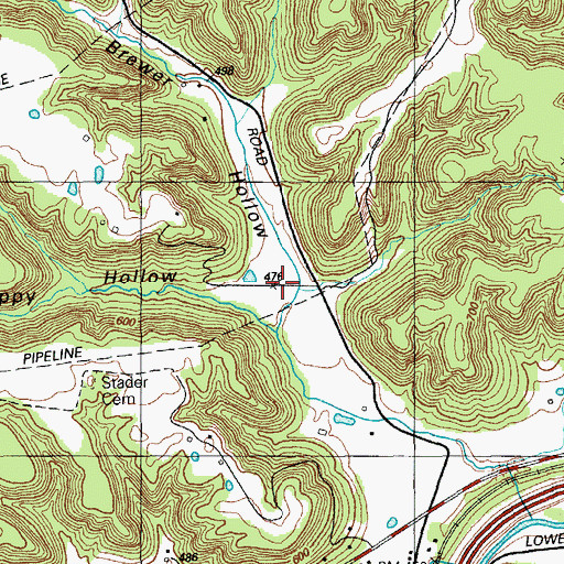 Topographic Map of Brewer Hollow, KY